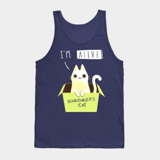 Schrödinger's Cat Dead or Alive - Day Cat in a Box - Funny Physics Tank Top